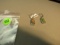 Silver plated lab opal with leverback - earrings