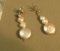 Sterling fresh water 3 pearl drop post earrings
