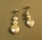 Sterling fresh water 3 pearl drop post earrings
