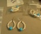 Sterling silver shepherds hook fresh water pearl & turquiose earrings