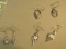 Sterling silver earrings 2 blue quartz, 1 moonstone - shepherd hook
