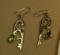 Sterling silver earrings peridot - shepherd hook