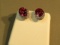 Pink Swarovski crystal earrings - post