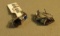 Sterling silver flip up earrings with amethyst & lab opal, c.z.