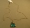 14K - yg- inlay, opal, purse shape pendant with 18