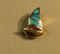 14K - yg- inlay opal & gold strips sailboat pendant