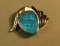 14K - yg- opal pendant with 9 diamonds - weight 12.3