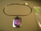 Sterling pink pendant surroundded by sterling frame on 18