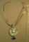 Sterling pendant with round abalone with fresh water pearl & blue stone (neck wire included)