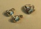 Sterling w/ 18k gold bezel ring (size 7) with cabachion blue quartz & 2 amethyst matching post earri