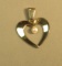 14K - yg- slider heart w pearl - weight 10.7 g, 1 7/8