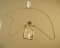 14K - yg- framed textured pendant w/7 diamonds & black dyed pearl - weight 21.8 g