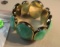 stretchy green/yellow stones in goldtone bezels