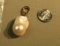 Large fresh water pearl 925 gold plated slider