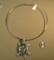 Abalone turtle on silver neckwire