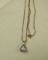 14K -yg- trillion cut amethyst w/0.3 diamond & 24