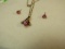 14K -yg- slider, trillion cut tourmaline gem w/3 diamonds