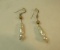 Sterling shepherd's hook earrings w/ fresh water pearl & stick fresh water pearl & gold tone bead