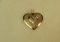 14K -yg- heart shaped pendant w/one 0.1 diamond (estate jewelry)