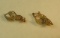 14K -yg- twist dangle post earrings 3 grams of gold (estate jewelry)