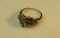 14K -yg- emerald & diamond ring size 8 1/4 (estate jewelry)