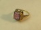14K -yg- ring - size 8 - w/amethyst center stone (estate jewelry)