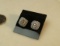 14K -w.g. post earrings w/ amethyst gem (estate jewelry)