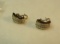 14K -yg- leverback earrings w/diamond rounds & baguette (estate jewelry)