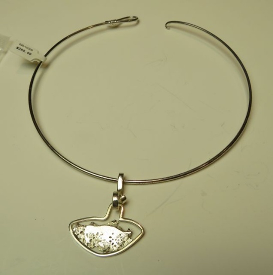 Sterling slider on silver coated neck wire