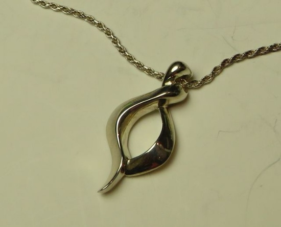 Sterling pendant on 16" sterling chain 10.8 gm