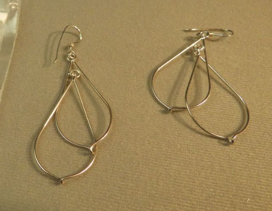 Sterling silver dangle earrings - shepherd hook