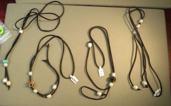 17" adjustable bolo necklace with fresh water pearls