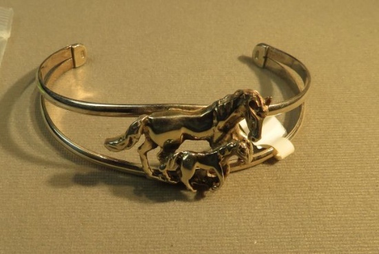 Sterling horse cuff bracelet 28.9 g