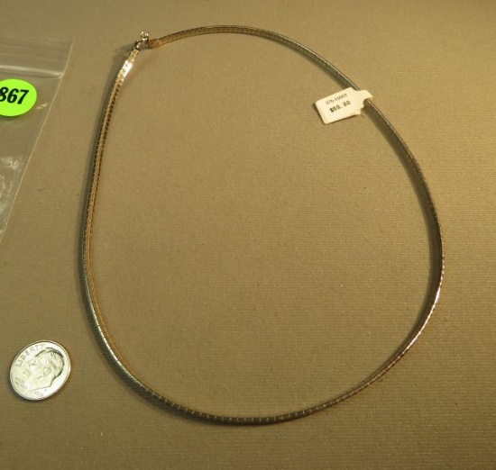 18" sterling omega chain 3mm. Wide