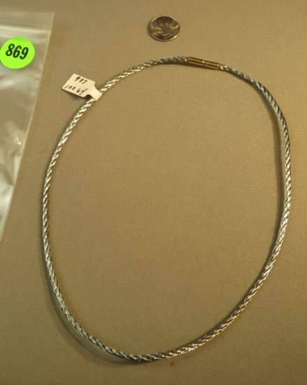 stainless steel necklace w/14K - yg- clasp