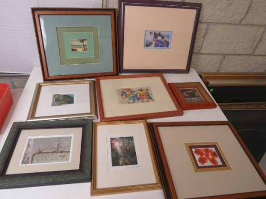 7 mixed framed small prints