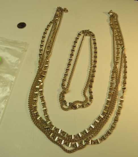 Sarah Coventry 23" necklace w/7" extenter - gold tone chains (estate jewelry)
