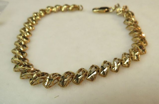 14K -yg- 7" bracelet 7.9 gm (estate jewelry)