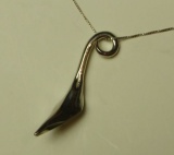 Sterling callalily pendant on 22