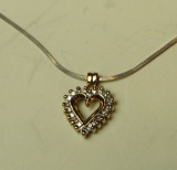 14K -yg- heart w/diamonds on 13 1/2