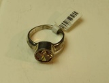 Sterling round yellow with texture shank ring size 10, weight 8.3 g