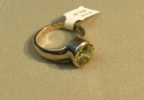 Sterling round clear white cubic zirconia ring size 10 1/4, weight 7.7 g