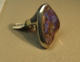 Sterling bezel set opal Ring size 10, weight 26.2 g