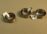3 Stainless Steel rings with cutout - 1- @60 size 8, weight 10.3 g, 1- @60 size 7 1/4, weight 10.3 g