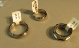 3 Stainless Steel rings, 1  spinner @50 size 6, 2@ screw type rings 1- @50 size 6, 1- @68 size 12