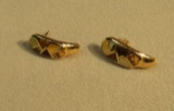 14K -yg- post earrings with multi colored stones