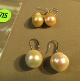 Fresh water pearl earrings with Sterling silver shepherd hook