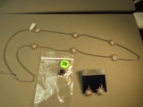 Sterling silver shepherd hook snowflake earrings with matching 36
