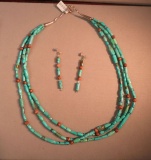 Sterling turquoise with jasper beads 22