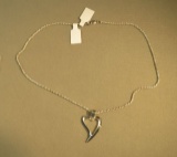Sterling heart necklace on 16